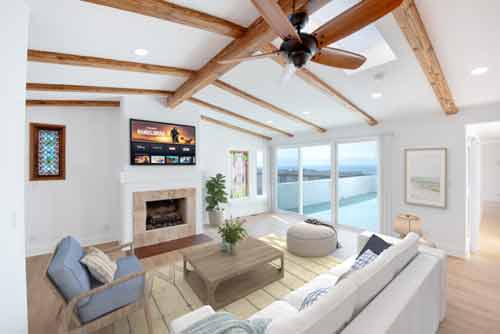 Virtually staged living room